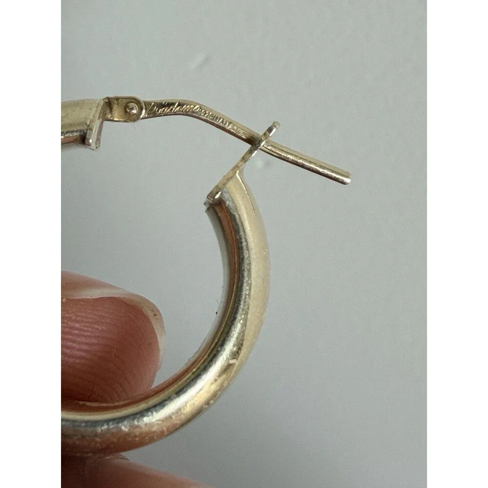 Dyadema Gold Plated 925 Sterling Silver Hoop Pierced Earrings 1